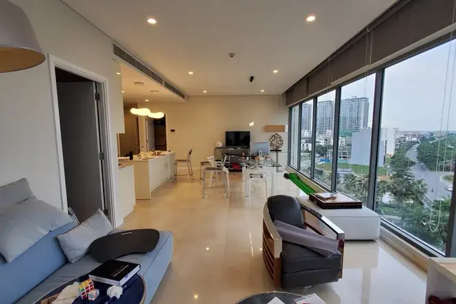 Cho thuê 2pn Đảo Kim Cương giá 1700$ căn góc view sông đẹp