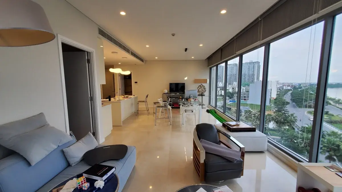 Cho thuê 2pn Đảo Kim Cương giá 1700$ căn góc view sông đẹp