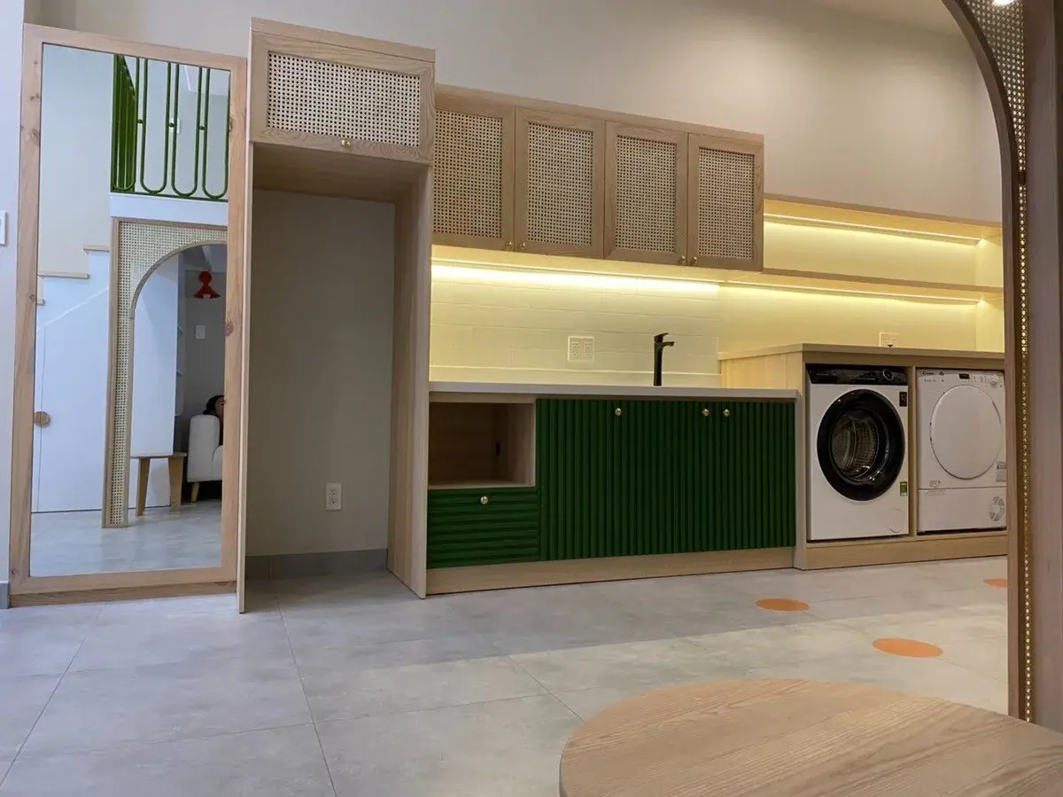 Bán căn studio nhà mới 2,5 tỷ kết hợp mây tre làm chủ đạo 44m2