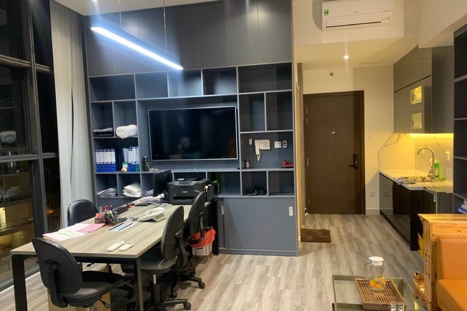 Cho căn officetel full bàn ghế giá 15 triệu diện tích 43m2 tại The Sun Avenue