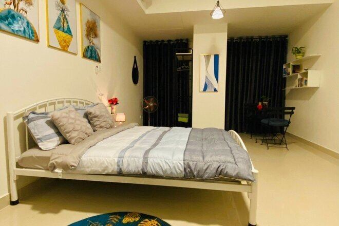 Cho thuê căn studio giá 12 triệu The Sun Avenue full nội thất 36m2 trống sẵn