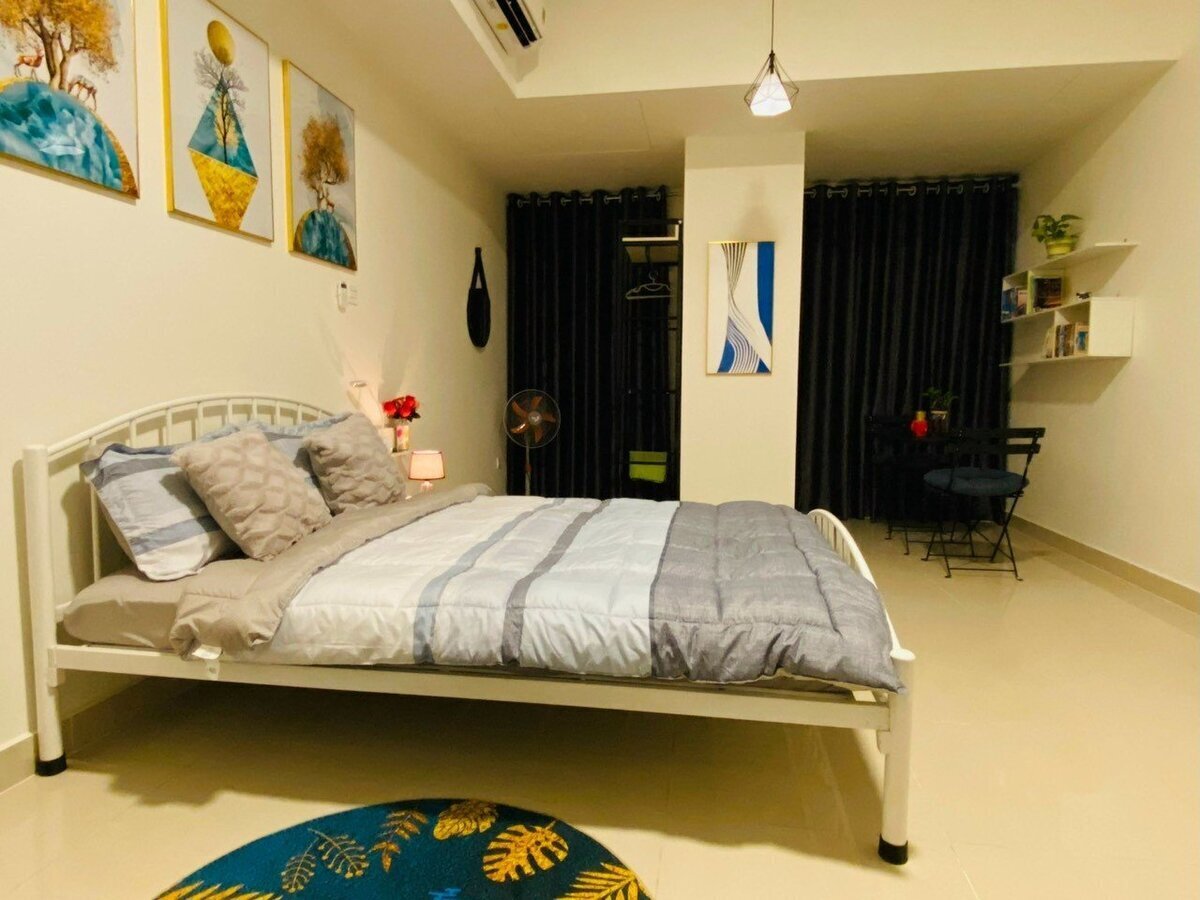 Cho thuê căn studio giá 12 triệu The Sun Avenue full nội thất 36m2 trống sẵn