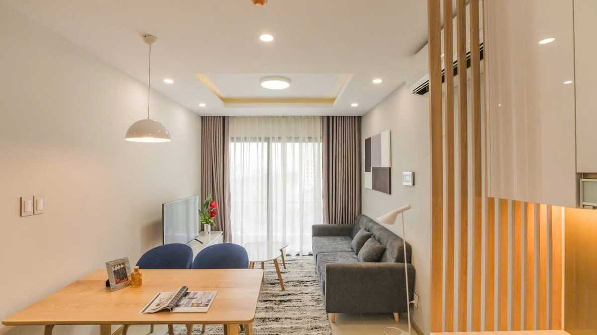 Cho thuê căn hộ 1PN New City Thủ Thiêm nhà đẹp tone sáng Quận 2
