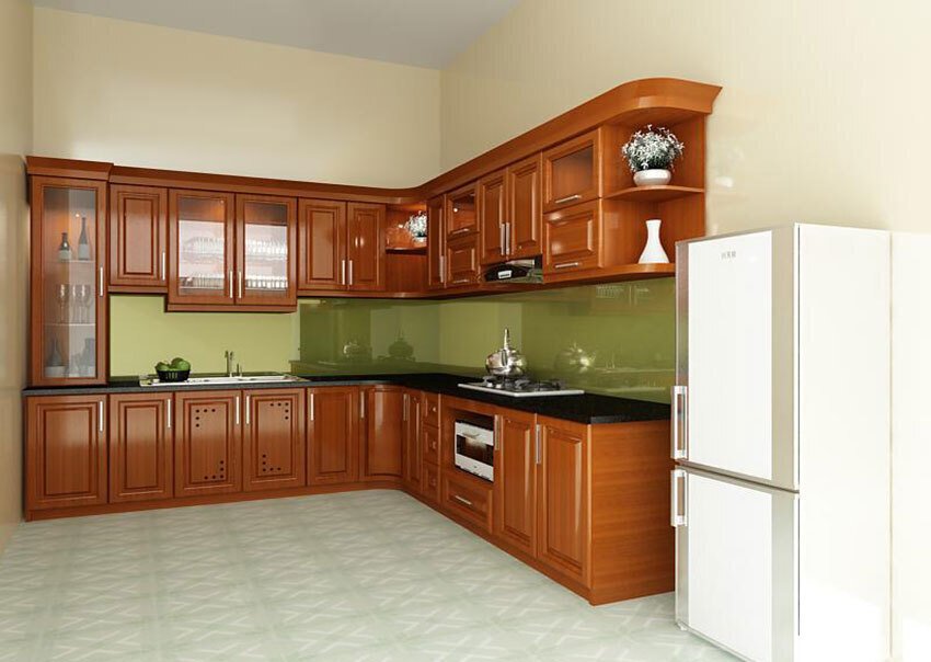 30 mẫu tủ bếp đẹp hình chữ l hiện đại nhất xu hướng năm 2024