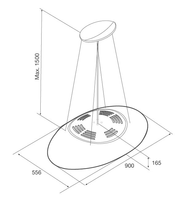 máy hút khói khử mùi malloca eclipse -k600 đảo
