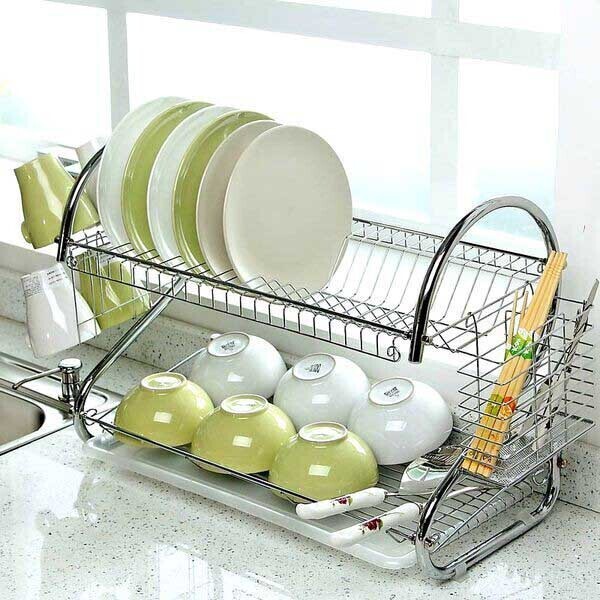 2. giá để bát đĩa inox 2 tầng cố định gb04c