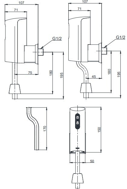 vòi xả cảm ứng toto due137pbk (ts446dc) dùng pin