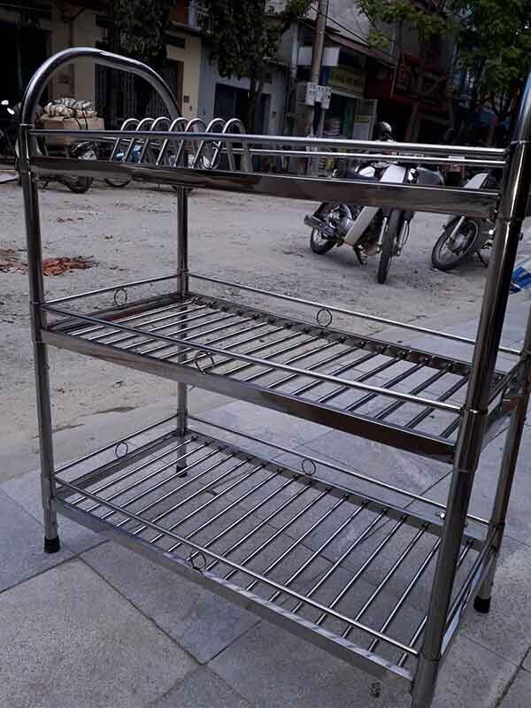 4. giá để bát đĩa inox 3 tầng cố định gb07e