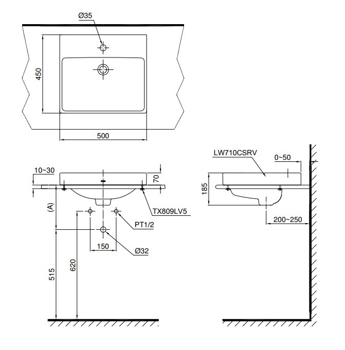 chậu rửa lavabo toto lt710csr#xw đặt bàn
