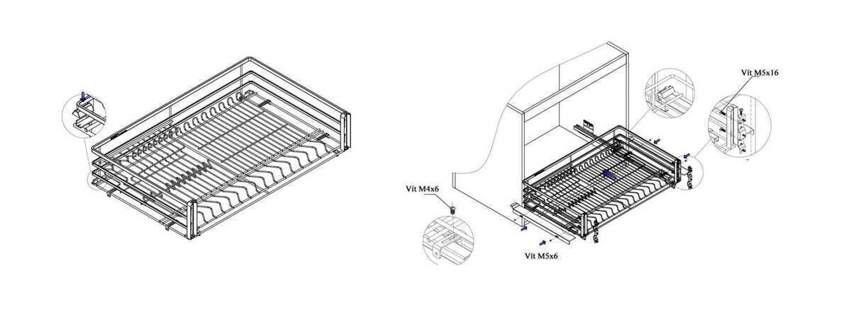 3.giá bát đĩa nâng hạ gl06c