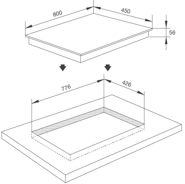 bếp kính âm từ malloca mh-803 3 vùng nấu