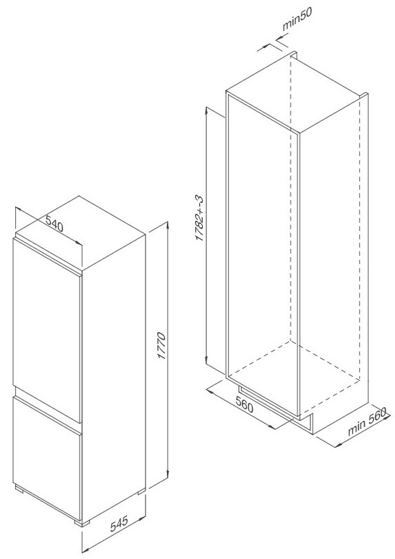 tủ lạnh malloca mf-246ebi âm tủ 246l
