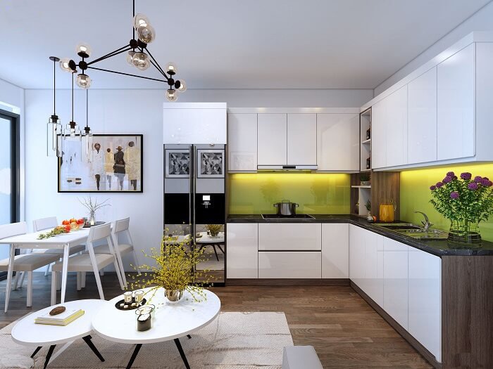 30 mẫu tủ bếp đẹp hình chữ l hiện đại nhất xu hướng năm 2024