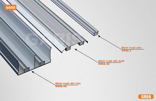 ray trượt cửa gỗ gr66