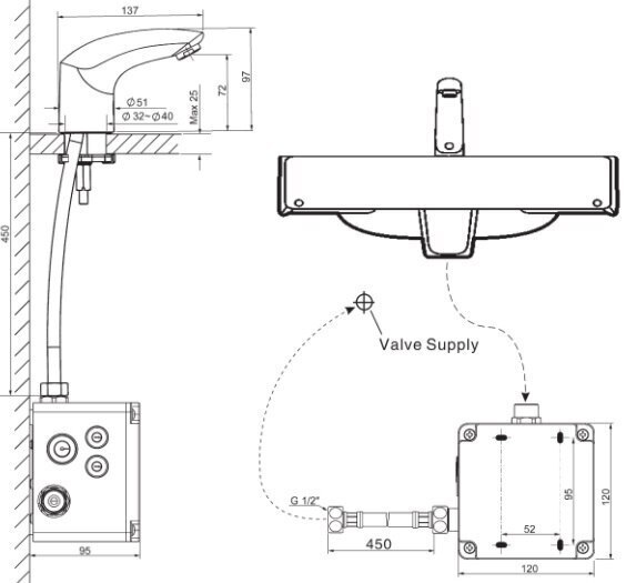 vòi lavabo american standard wf-8601 entry dc cảm ứng pin