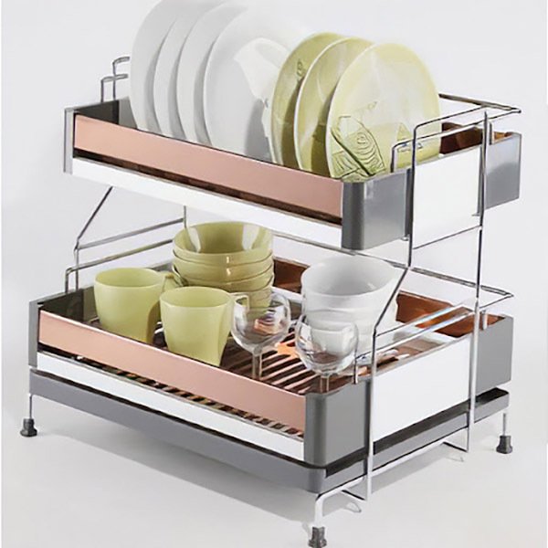 2. giá để bát đĩa inox 2 tầng cố định gb04c