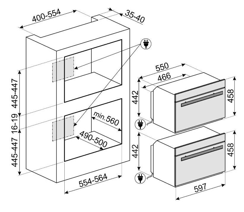 lò vi sóng kết hợp nướng hafele sf4604wmcnr 536.64.861 lắp âm 50l