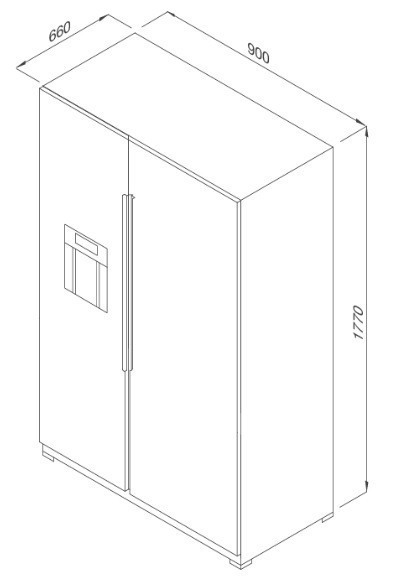 tủ lạnh side by side malloca mf-547 sim 2 cửa màu đen