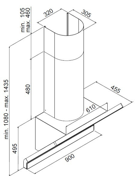 máy hút khói khử mùi hafele hh-wvg90a 535.82.203 gắn tường