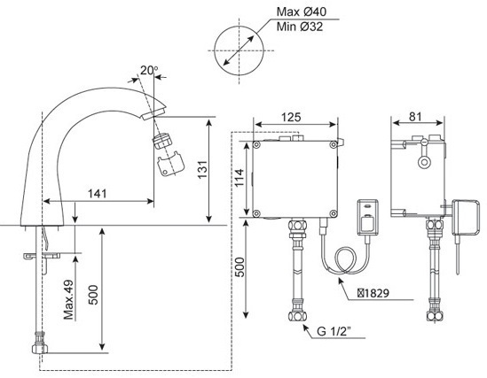 vòi lavabo american standard wf-8805 cảm ứng