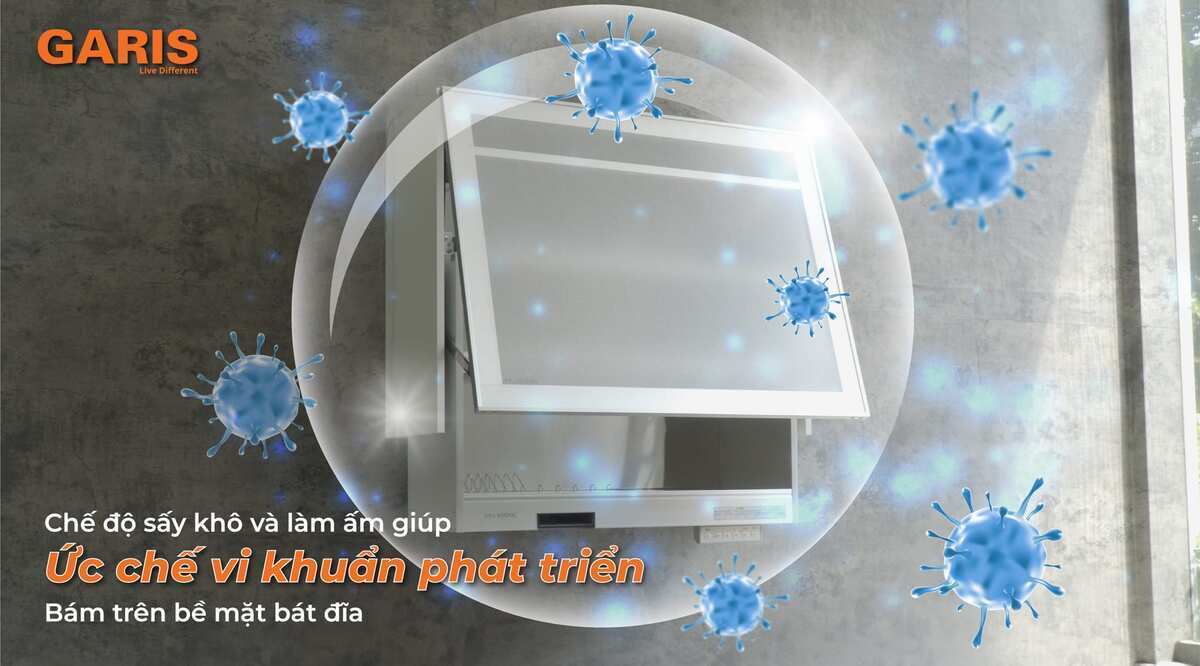 giá bát đĩa nâng hạ điện có sấy khô