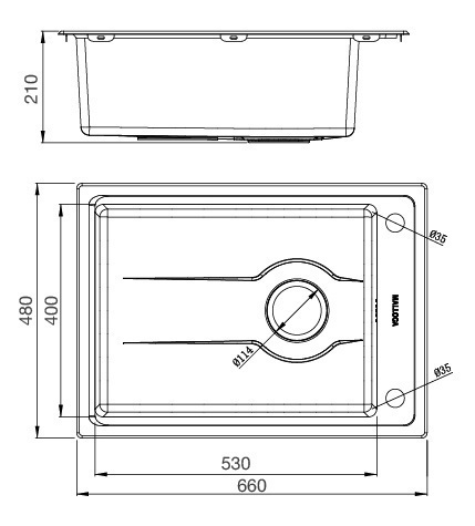 chậu rửa malloca ms 5066w inox 304
