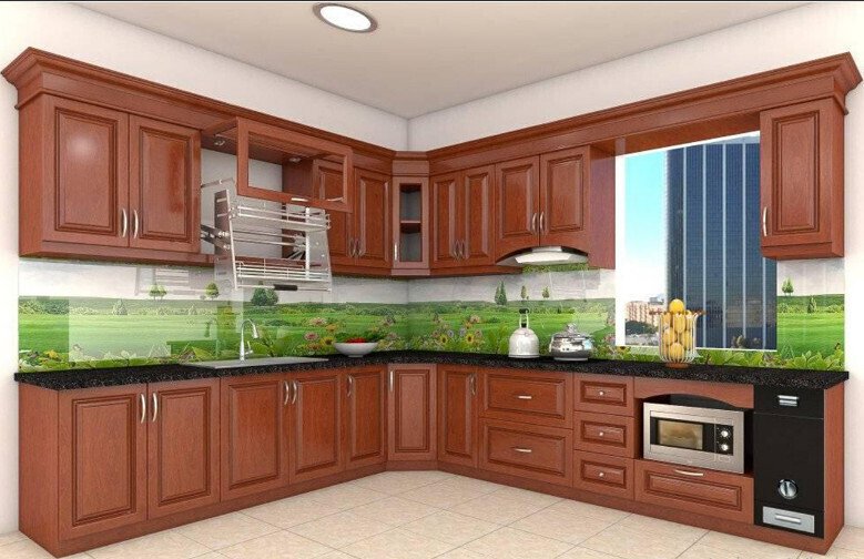 30 mẫu tủ bếp đẹp hình chữ l hiện đại nhất xu hướng năm 2024