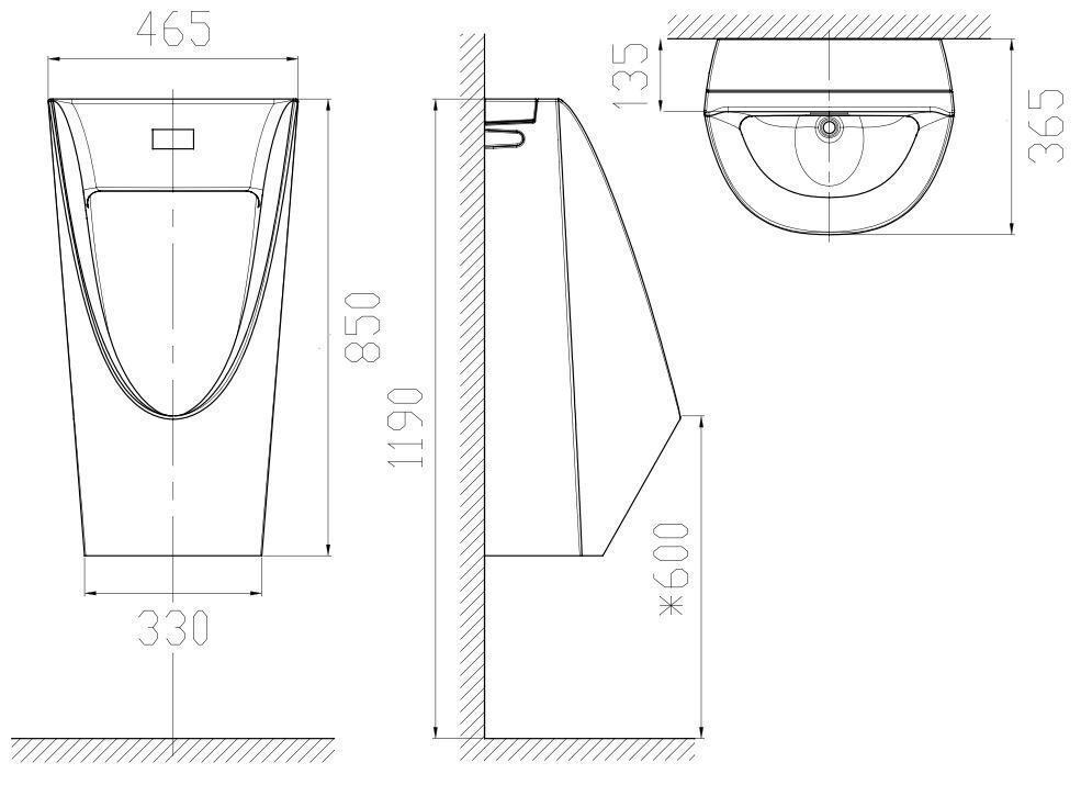 bồn tiểu nam american standard wp-6507 treo tường cảm ứng 220v