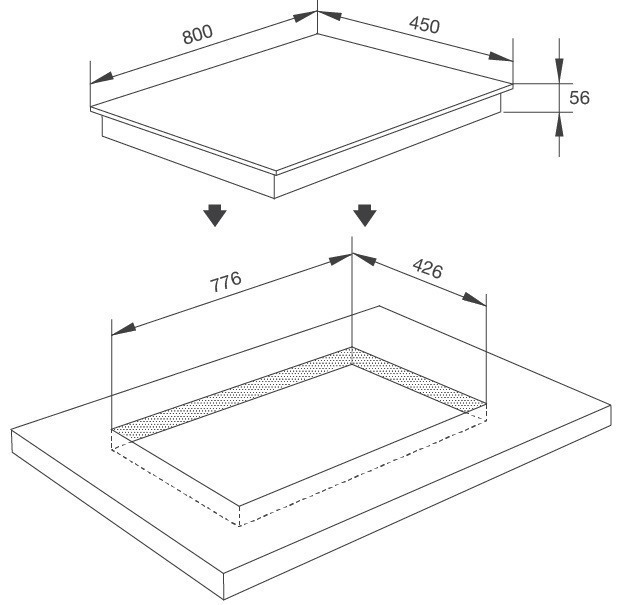 bếp kính âm từ malloca mh-802 2 vùng nấu