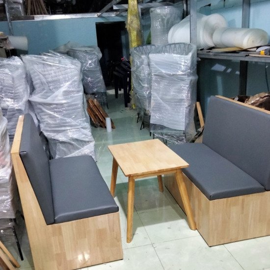 Sofa cafe băng gỗ bọc nệm G08