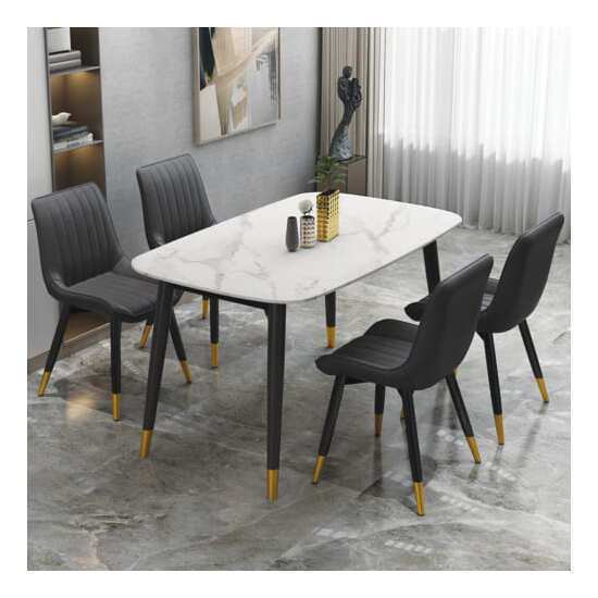 Bộ bàn ăn mặt đá nhập khẩu 4 ghế loft AG-07