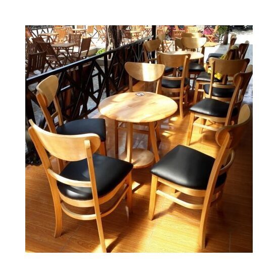 Bàn ghế gỗ cafe mango 3 mặt trăng G01