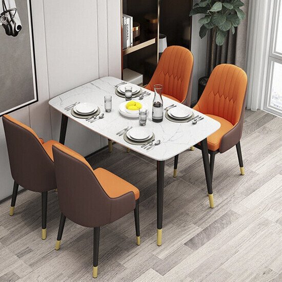 Bộ bàn ăn 4 ghế monet tay vịn AG 12