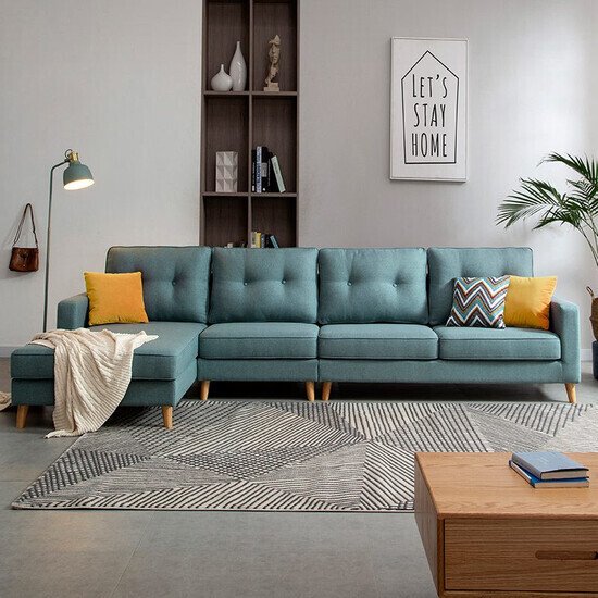 Sofa góc xanh AG1
