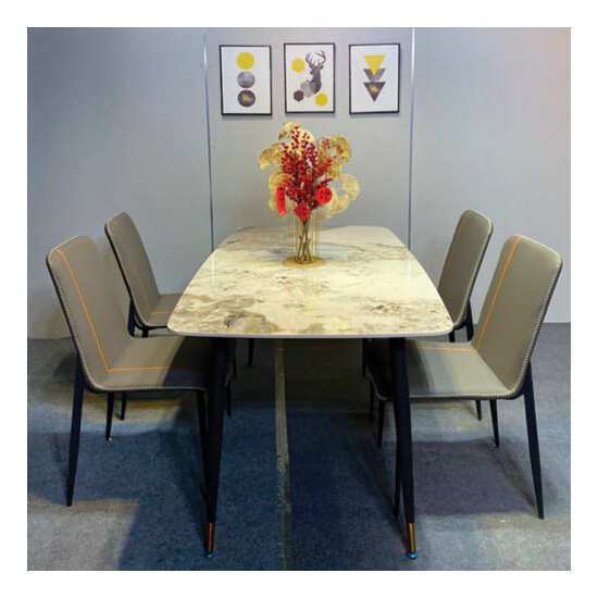 Bộ bàn ăn 4 ghế mặt đá nhập khẩu Vertical AG 14