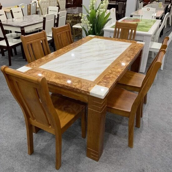 Bàn ăn mặt đá nhập khẩu AG-08