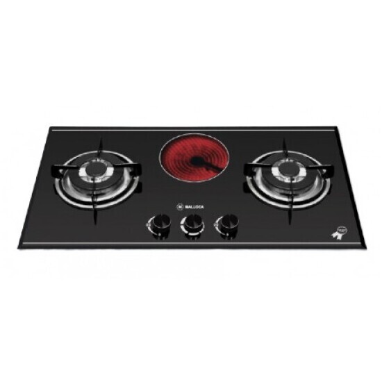 Bếp Gas Kết Hợp Hồng Ngoại Malloca EG 201C Mặt Kính 3 Bếp