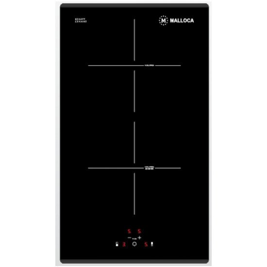 Bếp Điện Từ Malloca MDI 302 Mặt Kính 2 Bếp Domino