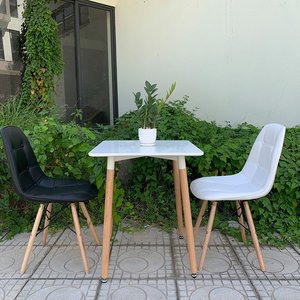 Ghế cafe nệm cúc chân gỗ AG-05