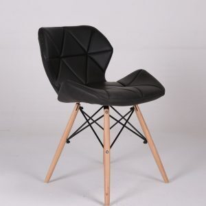 Ghế eames đệm bọc da tam giác chân gỗ AG-03