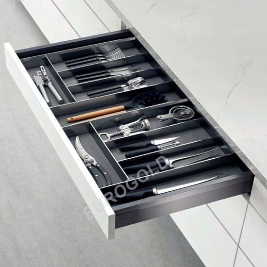 Khay chia thìa dĩa nhôm phay xước cao cấp ETA01406 – Eurogold