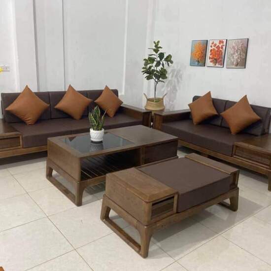 Sofa gỗ sồi TV03