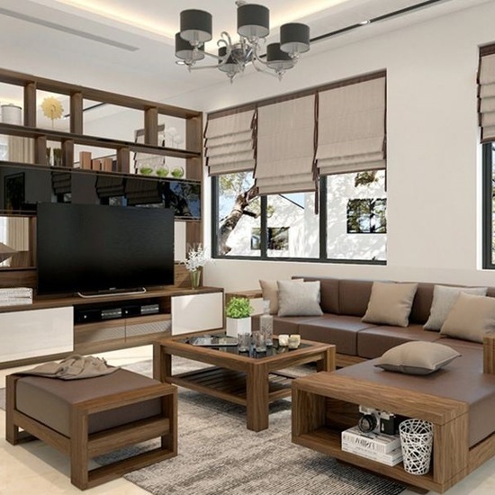 Sofa gỗ sồi TV08