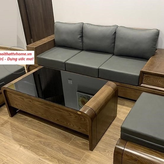 Sofa gỗ sồi TV02