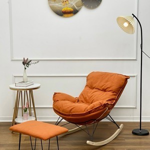 Ghế Bập Bênh Đọc Sách Thư Giãn Màu Cam Kèm Đôn Đẹp Rẻ TV3