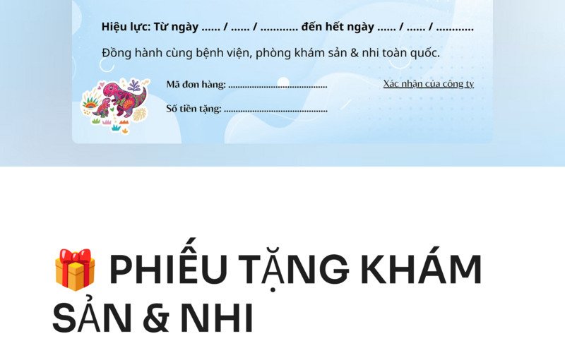 Phiếu Khám Sản & Nhi Hoàn Tiền Đến 200.000đ