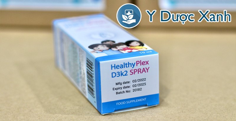 healthyplex d3k2 spray, 10ml, dạng xịt vitamin d3 và k2 cho trẻ sơ sinh, trẻ nhỏ của ý