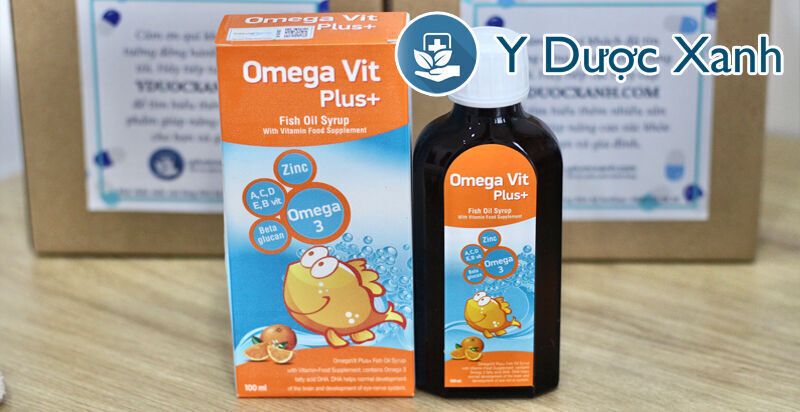 omega vit plus, 100ml, siro bổ sung omega 3 và khoáng chất cho bé, trẻ em từ 6 tháng tuổi của châu âu