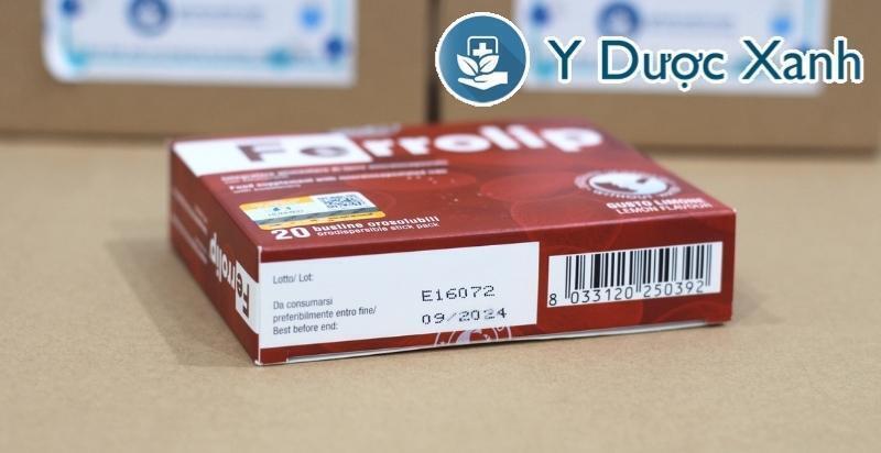 ferrolip, 20 gói, gói sắt sinh học bổ sung sắt cho bà bầu, người thiếu máu của ý