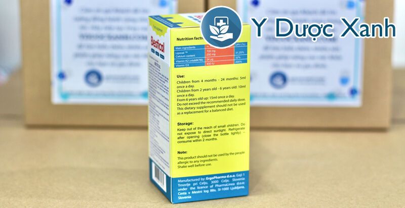 bestical, 120ml, siro hỗ trợ phát triển chiều cao cho trẻ nhỏ trên 4 tháng tuổi của slovenia